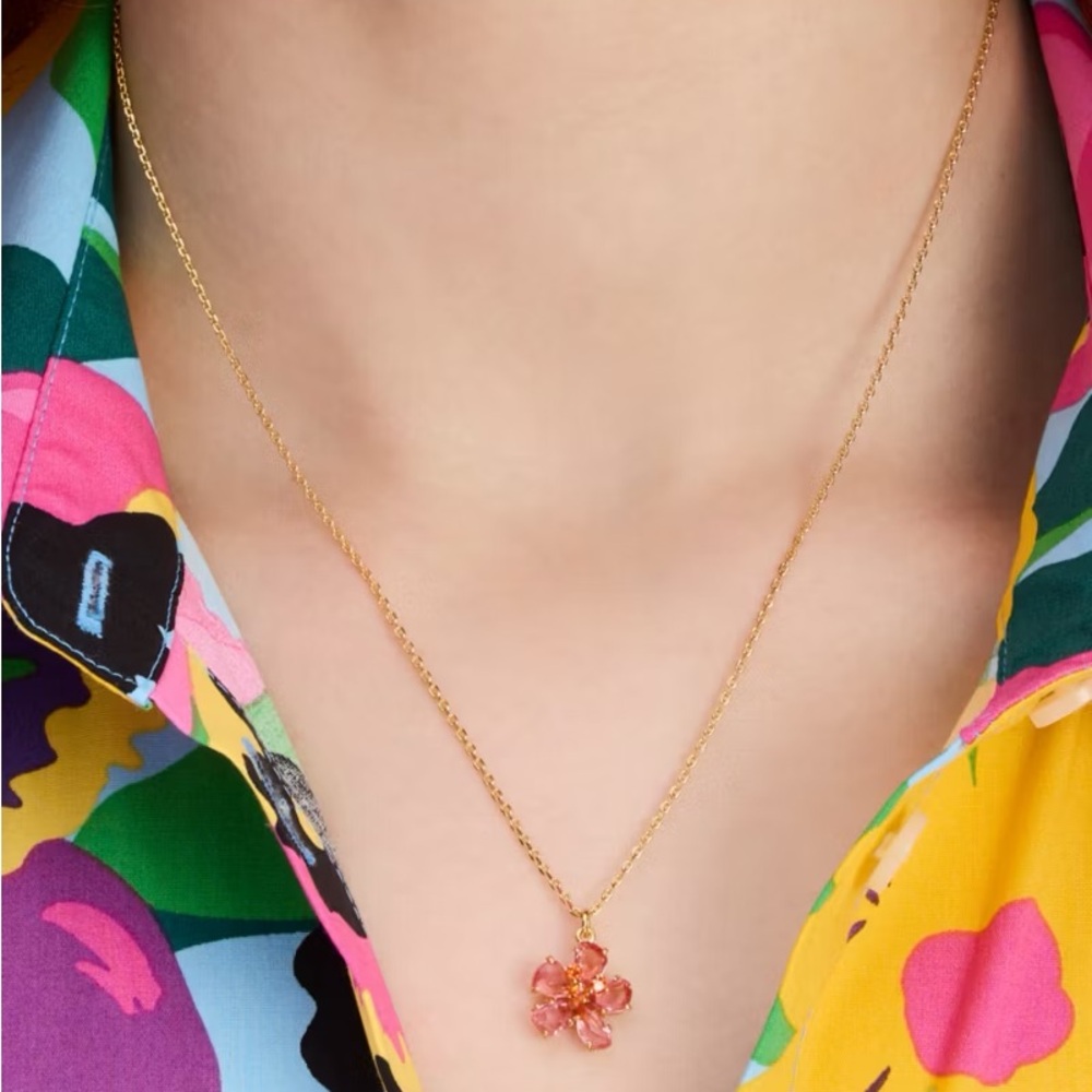 Kate Spade Paradise Flower Mini Pendant Necklace NWT